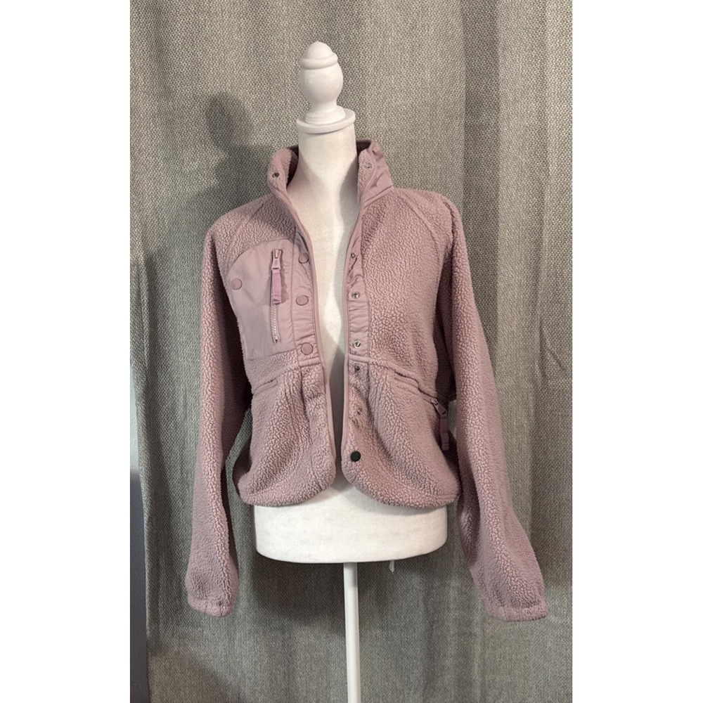 Free People FP Movement Hit The Slopes Fleece Jacket Women's Size XS Pink - Picture 3 of 13